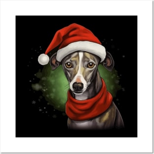 Whippet Christmas Posters and Art